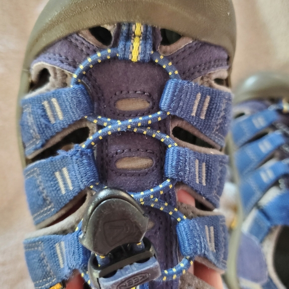 Keen Newport H2 Kids Blue and Yellow Outdoor Sandals with Closed-Toe Design - Picture 8 of 11